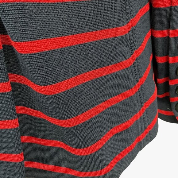 Veronica Beard Fontana Blazer Striped Double Breasted Jacket Size L Red Navy - Picture 10 of 12